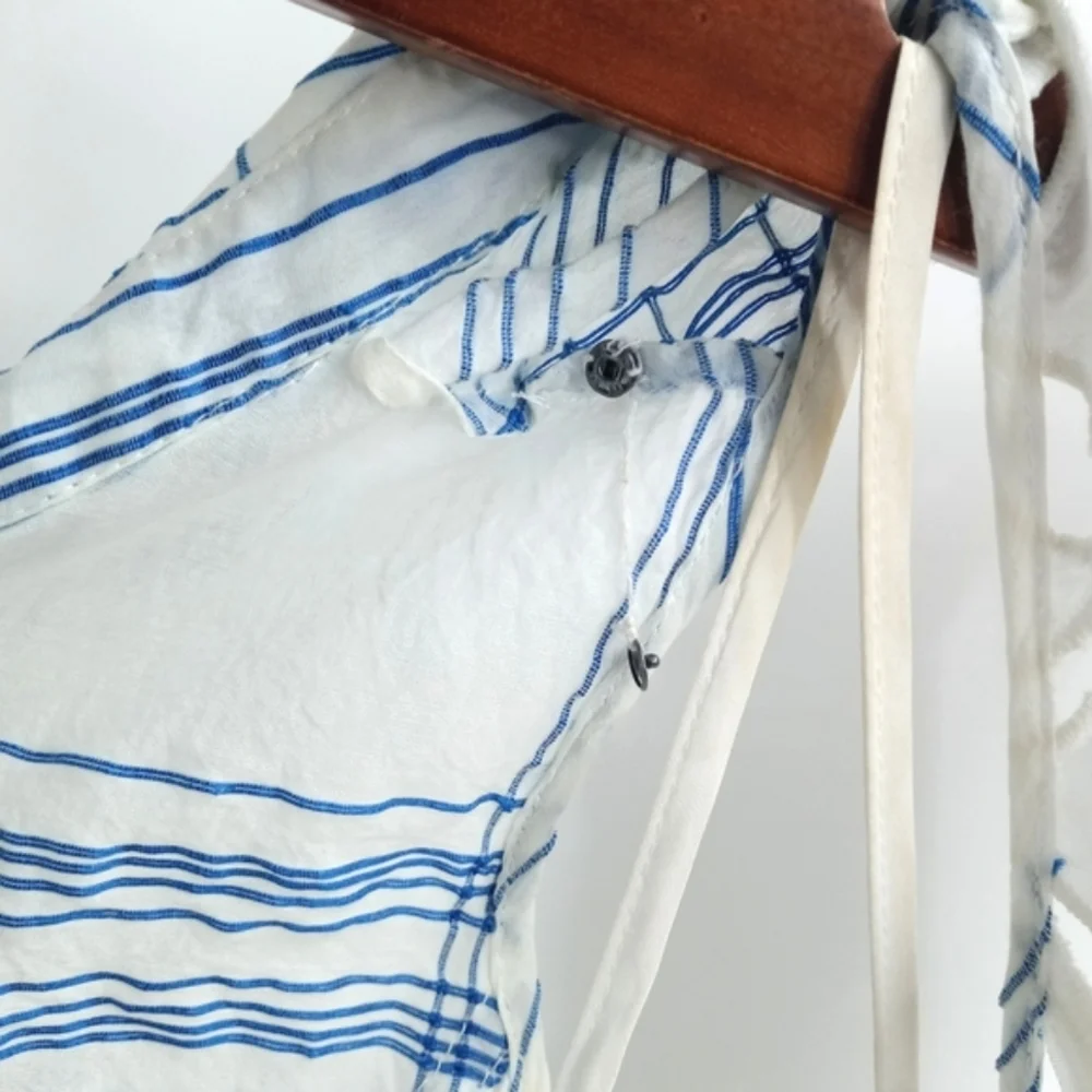 Anthropologie Moulinett Soeurs Dress Seapane Eyelet White Blue - Picture 13 of 15